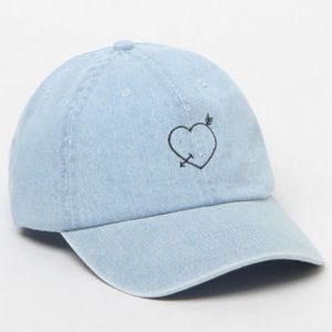 (2for$25) Pacsun light denim dad hat LA Hearts